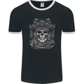 A Fantasy Pirate Skull Mens Ringer T-Shirt FotL Black/White