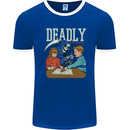 Deadly Games For Kids Grim Reaper Ouija Board Mens Ringer T-Shirt FotL Royal Blue/White