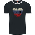 Love Russia Flag Russian Day Football Mens Ringer T-Shirt FotL Black/White