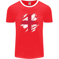 Torn Georgia Flag Georgian Day Football Mens Ringer T-Shirt FotL Red/White