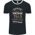 Premium Vintage 74th Birthday 1949 Mens Ringer T-Shirt FotL Black/White