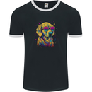 Retrowave Golden Retriever Mens Ringer T-Shirt FotL Black/White