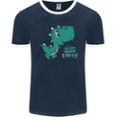 T-Rex Whats Up Mens Ringer T-Shirt FotL Navy Blue/White