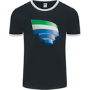 Curled Sierra Leone Flag Leonian Day Football Mens Ringer T-Shirt FotL Black/White