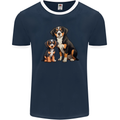 Entlebucher With Puppy Dog Mens Ringer T-Shirt FotL Navy Blue/White