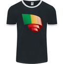 Curled Mali Flag Malian Day Football Mens Ringer T-Shirt FotL Black/White