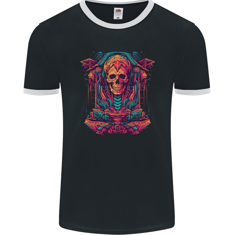 Skull Resurrection Mens Ringer T-Shirt FotL Black/White