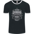 Premium Legend 80th Birthday 1943 Mens Ringer T-Shirt FotL Black/White