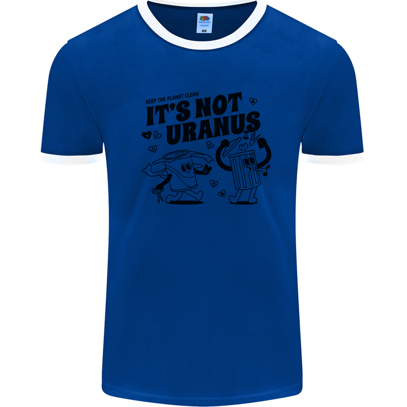 Funny Climate Change Its Not Uranus Mens Ringer T-Shirt Royal Blue/White