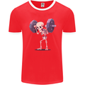 Gym Skeleton Bodybuilding Training Top Mens Ringer T-Shirt FotL Red/White