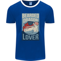 Bearded Dragon Lover USA America Mens Ringer T-Shirt FotL Royal Blue/White