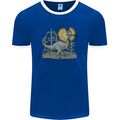 Dilophosaurus Dinosaur Mens Ringer T-Shirt FotL Royal Blue/White