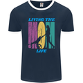 Living the Mom Life Mothers Day Mummy Mens Ringer T-Shirt FotL Navy Blue/White