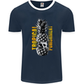 Tropical Punishment Pineapple Skull Mens Ringer T-Shirt FotL Navy Blue/White