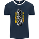 Tropical Punishment Pineapple Skull Mens Ringer T-Shirt FotL Navy Blue/White