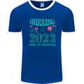 Arriving 2023 New Baby Pregnancy Pregnant Mens Ringer T-Shirt Royal Blue/White