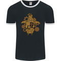 A Steampunk Penguin Mens Ringer T-Shirt FotL Black/White