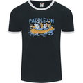 White Water Rafting Paddle On Whitewater Mens Ringer T-Shirt FotL Black/White