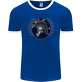 Australian Bodybuilding Flag Gym Training Spartan Mens Ringer T-Shirt FotL Royal Blue/White