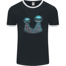 Cannabis Trichome Weed Mens Ringer T-Shirt FotL Black/White