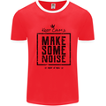 Keep Calm & Make Some Noise Rock n Roll Mens Ringer T-Shirt Red/White