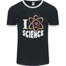 I Love Science Physics Chemistry Biology Nerd Mens Ringer T-Shirt FotL Black/White