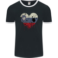 Love Slovenia Flag Slovenian Day Football Mens Ringer T-Shirt FotL Black/White