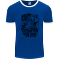 Coffee Raises Me from the Dead Skull Mens Ringer T-Shirt Royal Blue/White