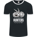 Fossil Hunters Club Palaeontologist Dinosaurs Mens Ringer T-Shirt FotL Black/White
