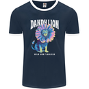 Dandylion Funny Lion Mens Ringer T-Shirt FotL Navy Blue/White