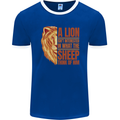 Christian Lion Quote Christianity Religion Mens Ringer T-Shirt FotL Royal Blue/White
