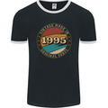 28th Birthday  Vintage Made In 1995 Mens Ringer T-Shirt FotL Black/White
