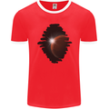Space Planet Sun Flare Universe Mens Ringer T-Shirt FotL Red/White