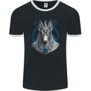 Anubis God of the Dead Ancient Egypt Myth Mens Ringer T-Shirt FotL Black/White