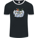 Christmas Elephants Xmas Mens Ringer T-Shirt FotL Black/White