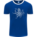 Scuba Diving Octopus Diver Cthulhu Kraken Mens Ringer T-Shirt FotL Royal Blue/White