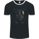 Gothic Grim Reaper Goth Heavy Metal Skull 2 Mens Ringer T-Shirt FotL Black/White
