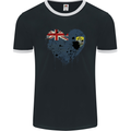 Love Flag Saint Helena Football Mens Ringer T-Shirt FotL Black/White