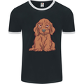 A Dachshund Puppy Dog Mens Ringer T-Shirt FotL Black/White