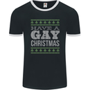 Have a Gay Christmas Funny LGBT Xmas Mens Ringer T-Shirt FotL Black/White