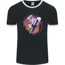 Snowboarding Funny Dont Follow Me Mens Ringer T-Shirt FotL Black/White