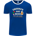 Snooker and Beer That's Why I'm Here Mens Ringer T-Shirt FotL Royal Blue/White