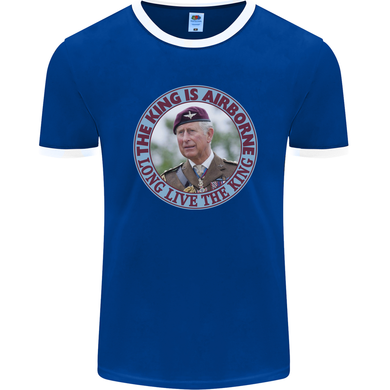 King Airborne Mens Ringer T-Shirt FotL Royal Blue/White