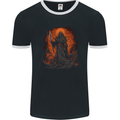 The Grim Reaper in the Depths of Hell Mens Ringer T-Shirt FotL Black/White