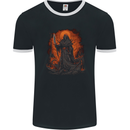 The Grim Reaper in the Depths of Hell Mens Ringer T-Shirt FotL Black/White