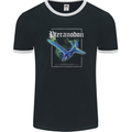 Pteranodon Dinosaur Mens Ringer T-Shirt FotL Black/White