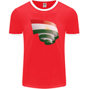 Curled Tajikistan Flag Tajik Day Football Mens Ringer T-Shirt FotL Red/White