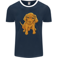 Hungarian Magyar Magyar Vizsla Puppy Dog Mens Ringer T-Shirt FotL Navy Blue/White