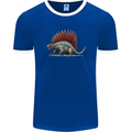 Dimetrodon Dinosaur Mens Ringer T-Shirt FotL Royal Blue/White