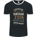 Premium Vintage 17th Birthday 2006 Mens Ringer T-Shirt FotL Black/White